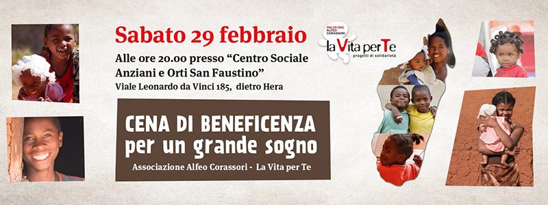 Sabato 29 febbraio “Cena di Beneficenza” EVENTO ANNULLATO